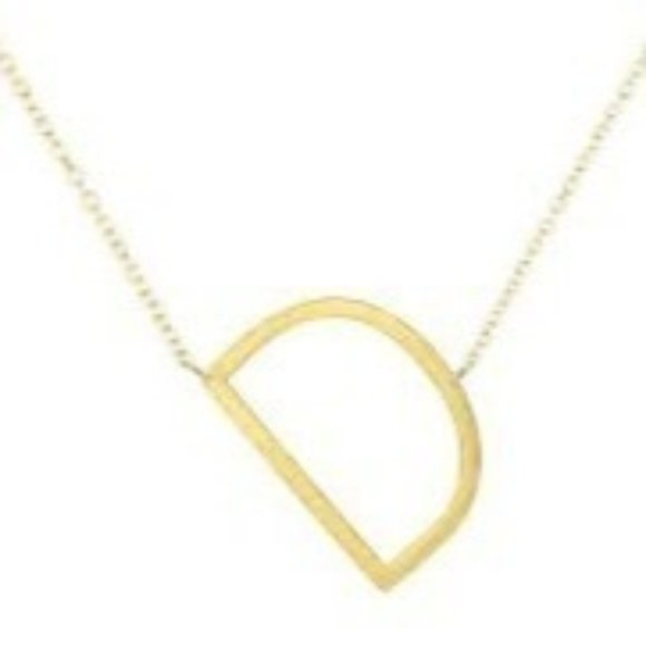 LXNYC Letter D Initial Necklace Gold Plated Sterling NWT - Picture 1 of 2